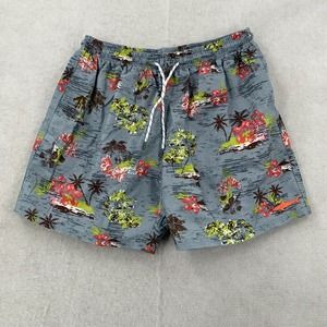 Uzzi Hawaiian Board Shorts Surf Blue Pink Floral Swim Trunks Lined Mens Size‎ XL